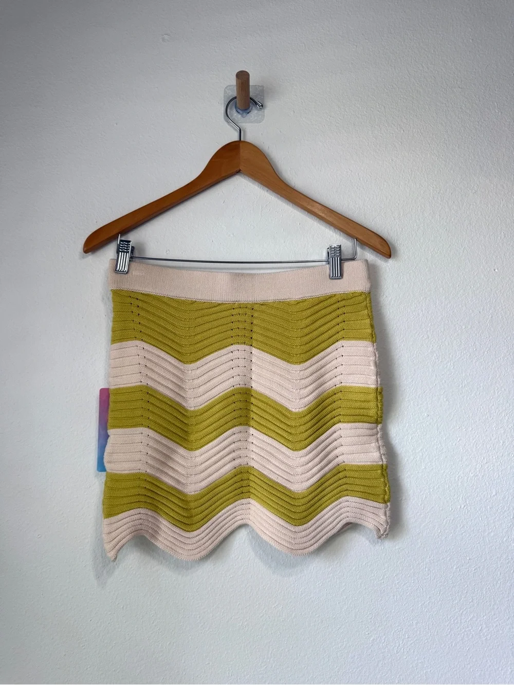 AZURA Wavy Stripe Knit Two Piece Set Top & Skirt Size Large NWT